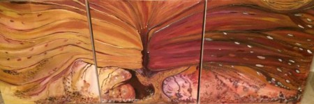 ΤΡΙΠΤΥΧΟ "ILLUSION TREES" ART BY MAKO 50X50 ACRYLICS ON CAMVAS